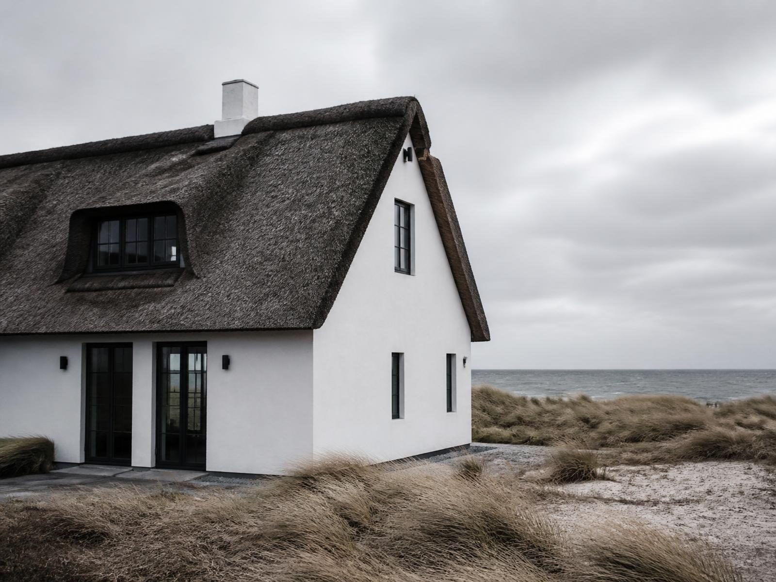 White thatched house on the Danish west coast